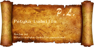 Petyka Ludmilla névjegykártya